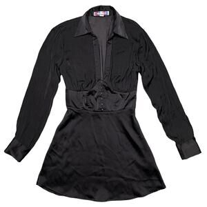 Urban Outfitters Phoebe Corseted Black Shirt Dress Womens Size Small